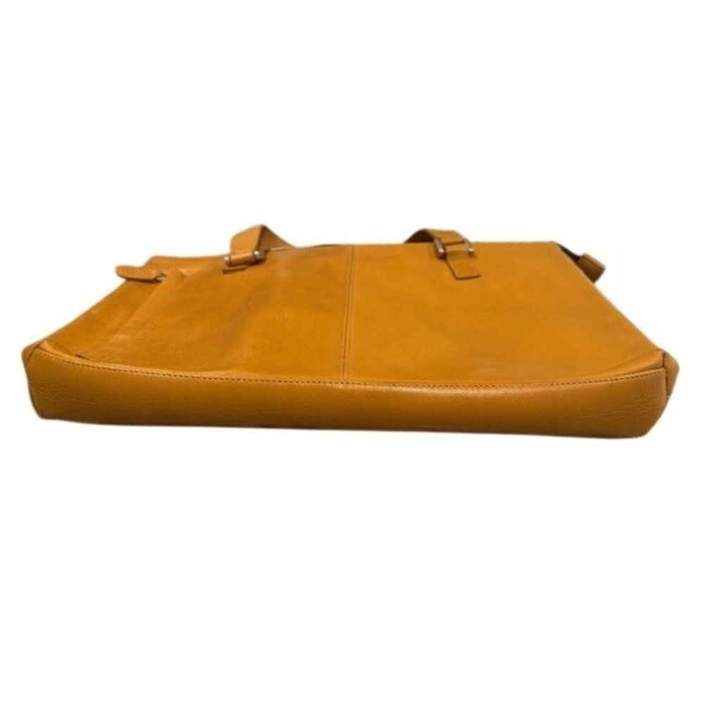 Latico Leathers Mustard Leather Satchel Handbag Zip Top Work Tote Bag Womens EUC - Picture 3 of 7